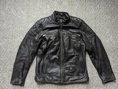 Vintage HARLEY DAVIDSON Leather RIDING GEAR Jacket M Black MOTORCYCLE Vented 42 • $224.95