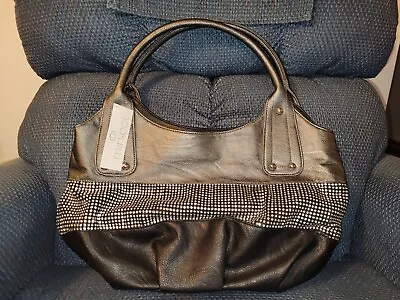 New Minnici Black Sparkle  Pewter Handbag Purse • $16.99