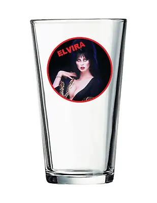 Halloween - Elvira - 16oz Pint Beer Glass Pub Seltzer Cocktail Barware Tea 103 • $14.95