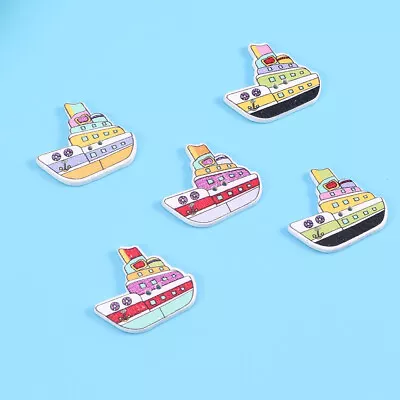  50 Pcs Wooden Crafts Buttons Vintage Decor Ornament The Ship • $5.63