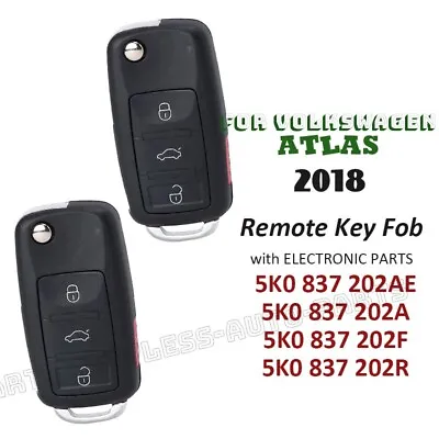 2x NBG010180T For VW Volkswagen Atlas 2018 Flip Remote Key Fob 5K0 837 202AE • $28.39