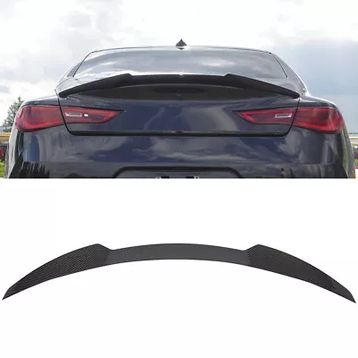 Rear Spoiler Fits 2017-2023 Infiniti Q60 Glossy Carbon Fiber Print High Kick • $71.92