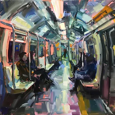 London Underground Oil Painting Luxury Canvas Wall Art Picture Print Colourful • £59.99