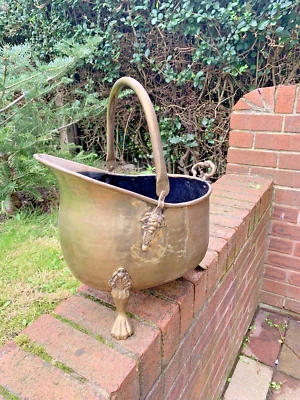 £29.99 • Buy Vintage Brass Coal Scuttle With Feet