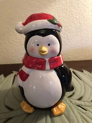 Winter PENGUIN Holiday Christmas Candy Cookie Jar Unbranded Cute • $21.99