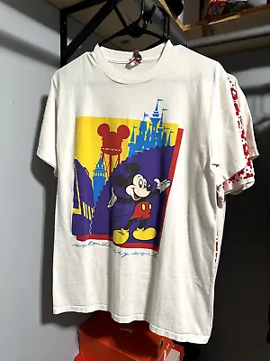 Vintage 90s Walt Disney World Mickey Mouse MGM Kingdom Epcot T-Shirt M VTG USA • $24.99