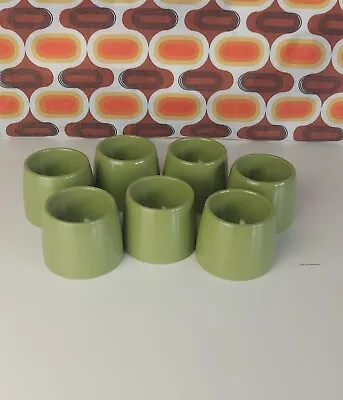 7 Vintage Retro Green Melamine Egg Cups 1970s Camping Caravan Picnic 4cms • £14