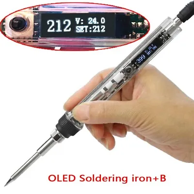 DC12~24V T12-B OLED 72W Electric Soldering Iron Welding Adjustable Temperature • $22.95