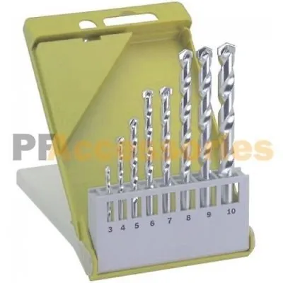 8 Pcs Masonry Drill Bit Set 1/8  To 3/8  M2 Carbide Tip Concrete Brick Tile Case • $8.69