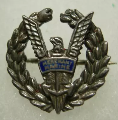 WW2 *USMM* Logo In Sterling Wreath Badge - Merchant Marine - Odd Small Size   PB • $55