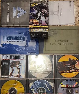 MechWarrior MechCommando Lot PC Video Games Windows 95 Manual Button Miniatures  • $45.99