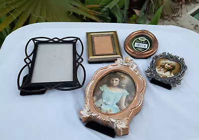 Vintage Small Picture Frames - Great Variety - Five Piece Lot - Stand-up Style • $12