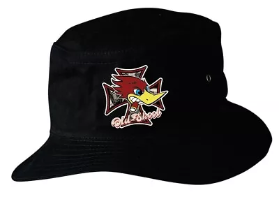 SMOKING WOODY WOODPECKER HOT ROD RAT ROD VINTAGE CLASSIC Bucket Hat SMALL/MEDIUM • $21.95