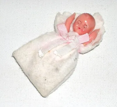 Vintage 2.5  Miniature Hard Plastic Baby Dollhouse Doll With Sleep Eyes • $4.95