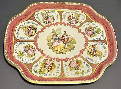 Vintage “Young Lovers” Metal Serving Tray Made In England Victorian Couples • $18.99