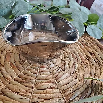 Vintage Folded Edge Mercury  Glass Dish Bowl 3 Inches • $35