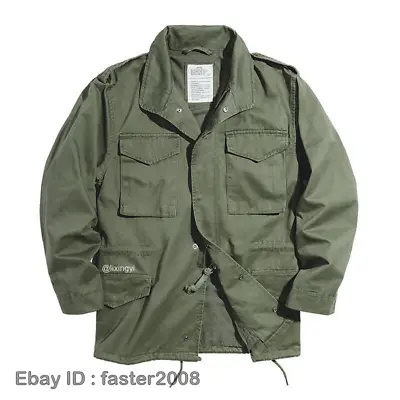 Windbreaker Men's M65 Field Jacket Vintage Loose Coat Army Green Military Casual • $73.81