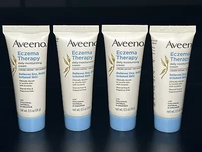 Aveeno Eczema Therapy Daily Moisturizing Cream Travel Sz (.5oz)  Lot X 4 - 03/24 • $11.49