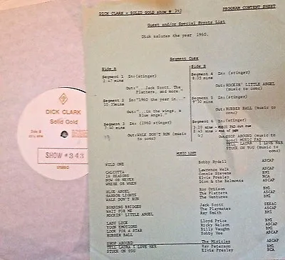 $26.99 • Buy Radio Show: Dick Clark Gold 343 1960! Roy Orbison, Elvis,dion, Ventures,miracles
