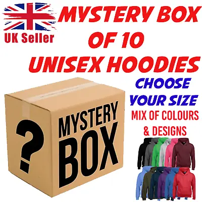 £23.99 • Buy Mixed Box Job Lot Of Mens Hoodies Colours Clearance Wholesale Unisex Hoody