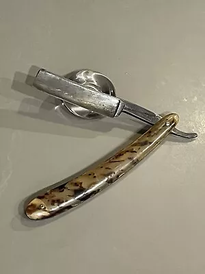 VTG Bengall Straight Razor 11/16  Blade Horn Scales Mock Tortoiseshell • $64.99