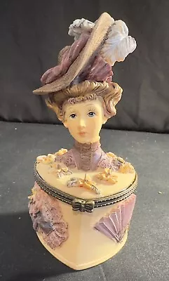 Vintage Victorian Lady Head Trinket Box (RARE) • $18.99