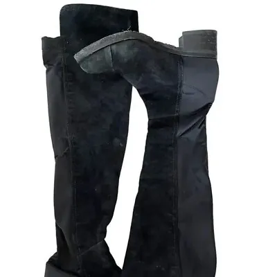 Staccato Over The Knee Boots Women US 7 CHN 235 Black Stretch Suede • $16.96