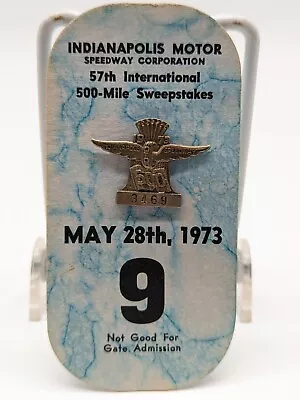 $26.10 • Buy 1973 Indy 500 Pit Pass Badge Pin On Original Card Indianapolis Speedway Ex!!!