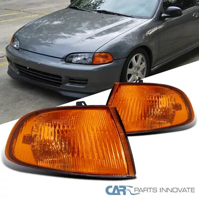 Fits 92-95 Honda Civic 2/3Dr Replacement JDM Corner Signal Lights Amber Lamps • $17.95