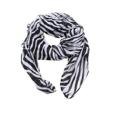 Fashion Women Lady Long Printed Zebra Chiffon Neck Scarf Scarves Wrap Soft • £4.50