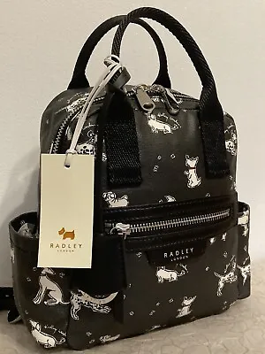 £57 • Buy New Radley Black  Maple Cross Fun Pups  Small Backpack
