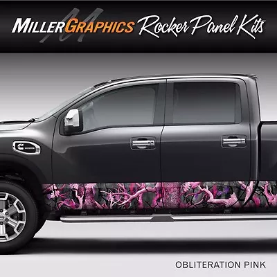 Camo  Obliteration Pink  Rocker Panel Graphic Decal Wrap Kit Truck SUV - 4 Sizes • $74.95