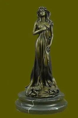 Art Nouveau Hot Cost Earth Goddess Bronze Sculpture Marble Base Figurne Artwork • $179.50