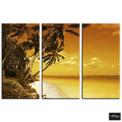 £24.99 • Buy Beach   Sunset Seascape BOX FRAMED CANVAS ART Picture HDR 280gsm