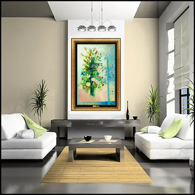 Michel Henry Original Oil Painting On Canvas Signed Floral Still Life Large Art • $5795