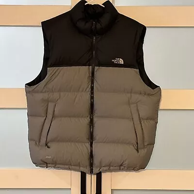 The North Face Vintage Nuptse 700-Down Insulated Puffer Vest Mens XL Black/Gray • $89.99