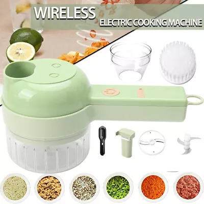 Kitchen Electric Vegetable Cutter Handheld Food Garlic Chopper Fruit Grinder Set • $17.99