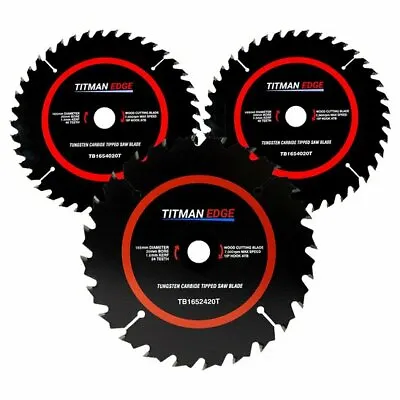£29.95 • Buy Titman Edge Cordless Circular Saw Blade Triple Pack - 165mm 20mm Bore Thin Kerf 