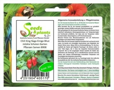 £9.73 • Buy 10x Chilli King Naga Some Bhut Jolokia Pods Garden Plants Seeds B908