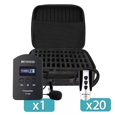 Retekess TT106 Tour Guide Audio Assisted System Transmitter 20 Receiver +Handbag • $999.99