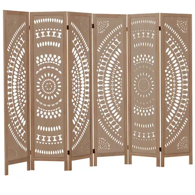 3/6 Panels Wood Carving Room Dividers Folding Freestanding Privacy Screen Office • $68.99