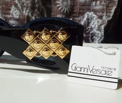 Migos Worn! New! GIANNI VERSACE Vintage Sunglass Mod.420/D(852) Gold Medusa Head • $180