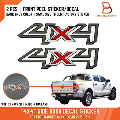 Black 4x4 Side Cabin Rear Decal Sticker For Ford Ranger PX2 Wildtrak Xlt 15-18 • $27