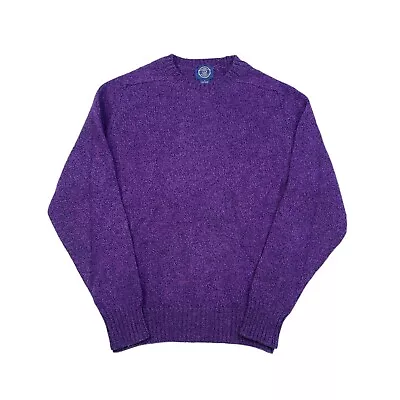 Vintage 80s GAP Sweater Men's Small Purple 100% Shetland Wool Made In England  • $21.99
