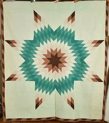$795 • Buy OUTSTANDING Vintage 40's Indiana Amish Lone Star Antique Quilt ~Nice Colors!