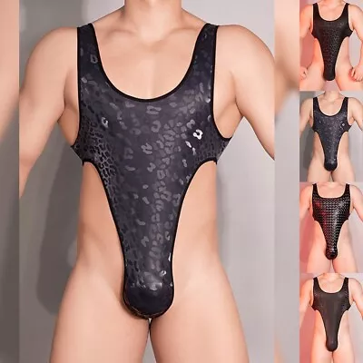 Y Back Thong Leotards Tank Tops For Men Gym Singlet Bodysuit Underwear • $16.73