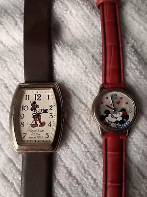 Vtg Disney Steamboat Willie And Mickey Mouse And Minnie Watches • $22.99