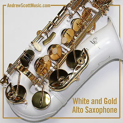 $620 • Buy White & Gold Alto Saxophone - New In Case - Masterpiece