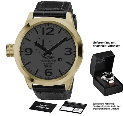 HAEMMER Detroit HM-12 Men's Watch Mechanica Limited Edition (1 31/32in Case) • $591.05