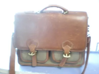 Premium Leather Briefcase/Laptop  Bag - ASTON Conrad Double Compartment  USA • $97.99